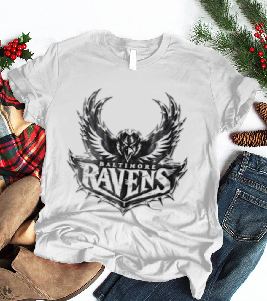 Baltimore Ravens Purple Metallic Bird Ravens T-Shirt