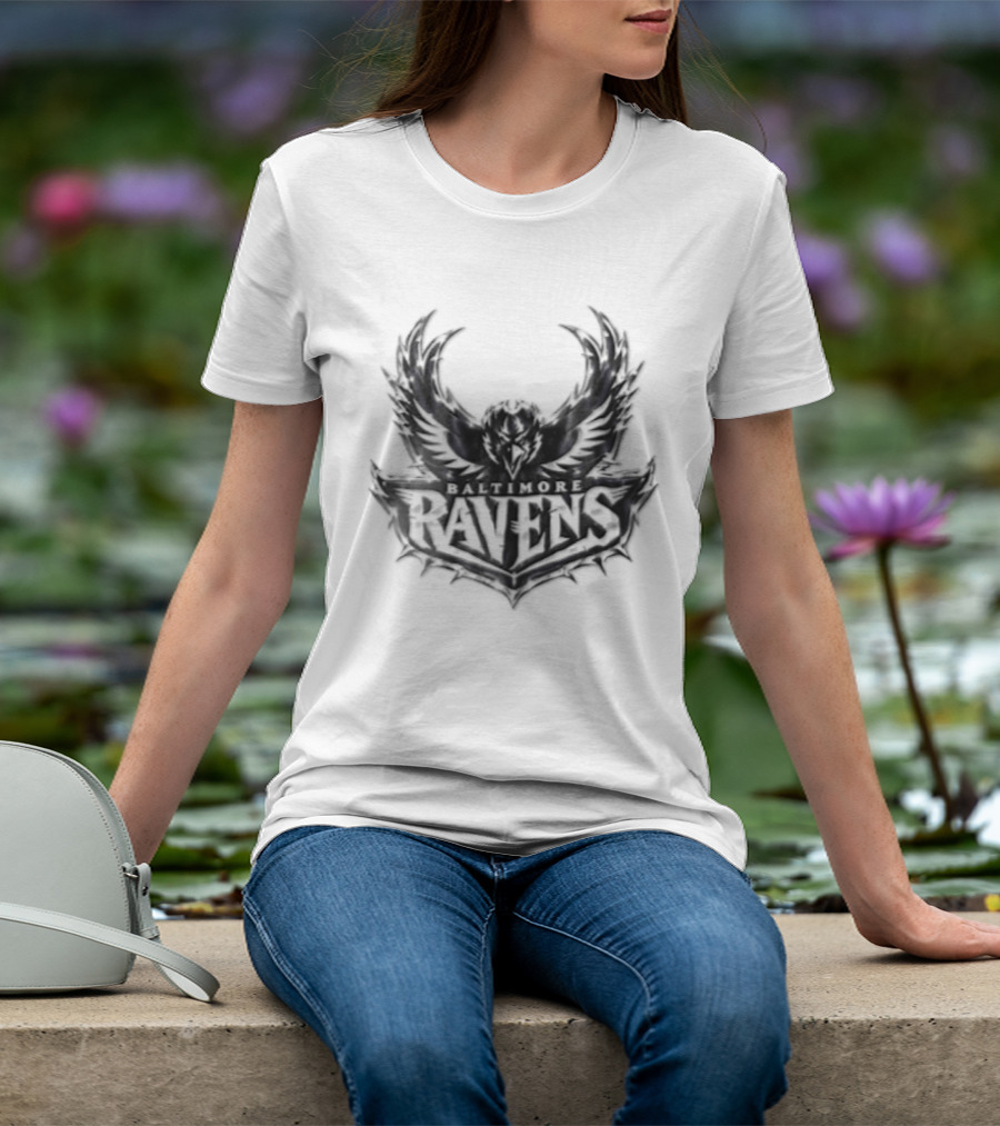 Baltimore Ravens Purple Metallic Bird Ravens T-Shirt