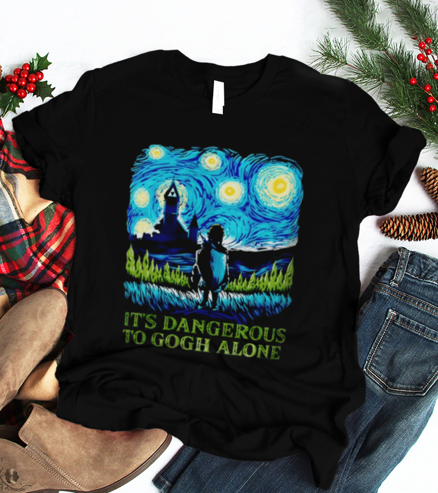 The Legend Of Zelda It's Dangerous To Gogh Alone Starry Night Link Standing T-Shirt