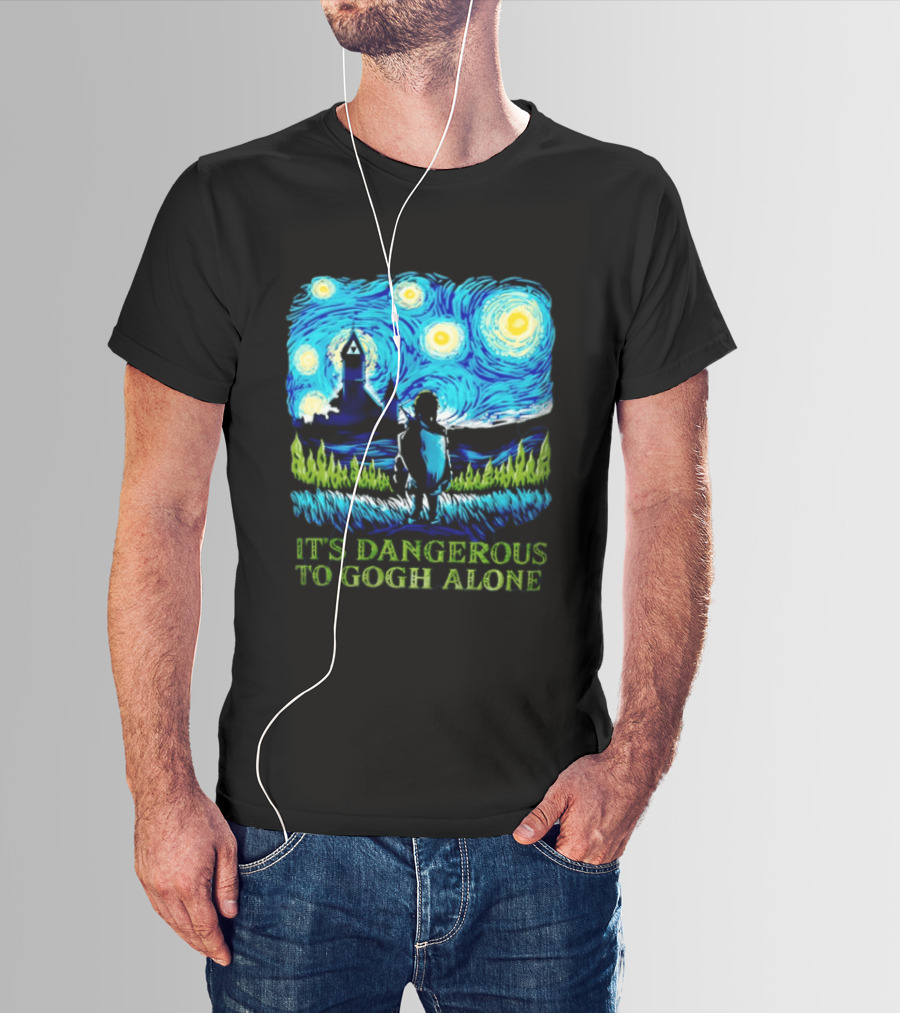 The Legend Of Zelda It's Dangerous To Gogh Alone Starry Night Link Standing T-Shirt