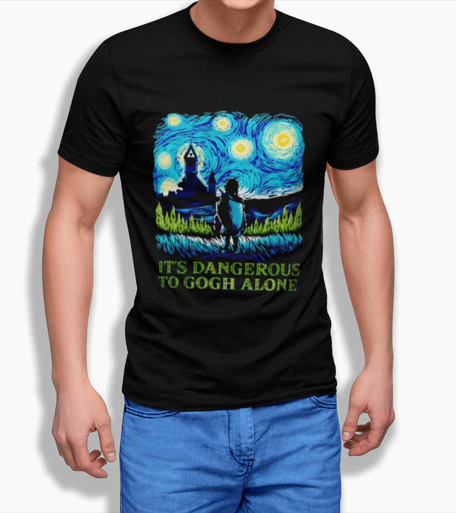 The Legend Of Zelda It's Dangerous To Gogh Alone Starry Night Link Standing T-Shirt