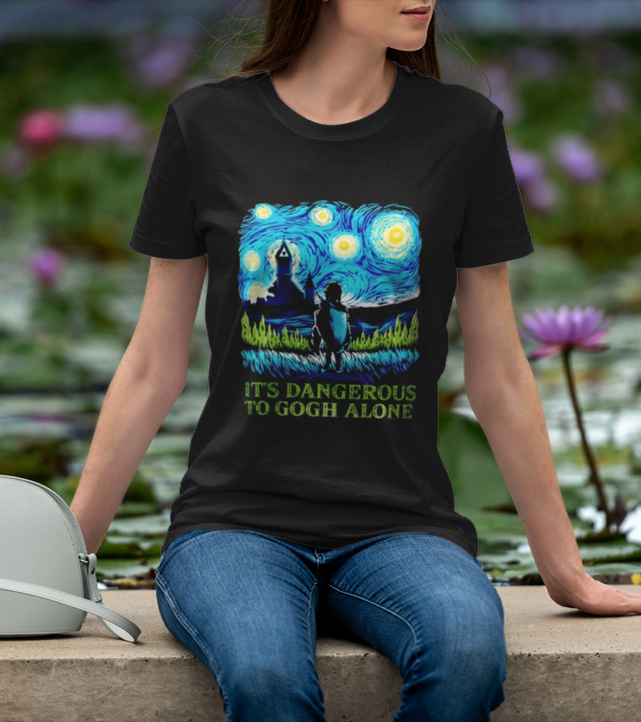 The Legend Of Zelda It's Dangerous To Gogh Alone Starry Night Link Standing T-Shirt