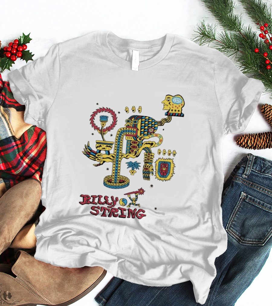 Billy Strings Store Surreal Psychedelic Art With Abstract Face And Colorful T-Shirt