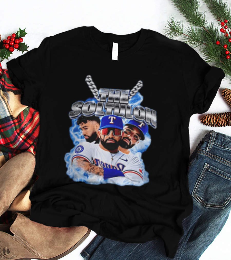 The Soltulon Texas Rangers Baseball Players Trio With Electric Blue T-Shirt