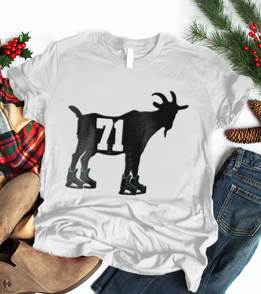 Boston Bruins 71 Goat Ice Skates Attilio Biasca Black T-Shirt