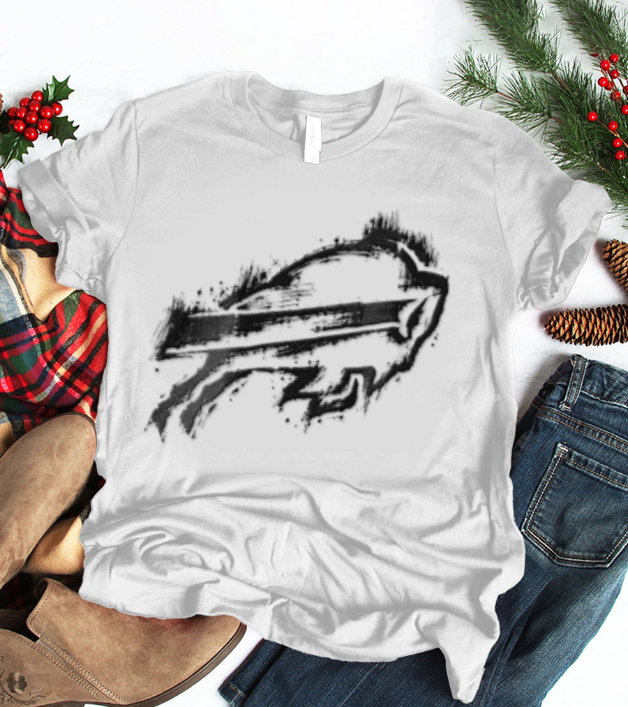 Buffalo Bills Black Ink Style NFL Team Graphic Buffalo Bills T-Shirt