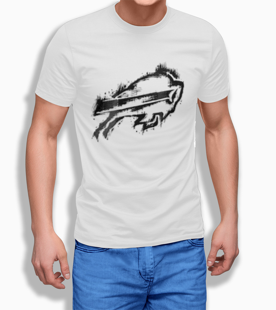 Buffalo Bills Black Ink Style NFL Team Graphic Buffalo Bills T-Shirt