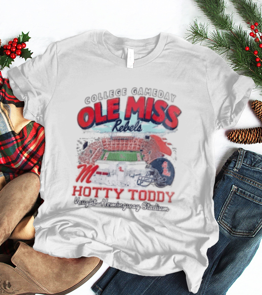 College Gameday Ole Miss Rebels Hotty Toddy Football Stadium Helmet T-Shirt