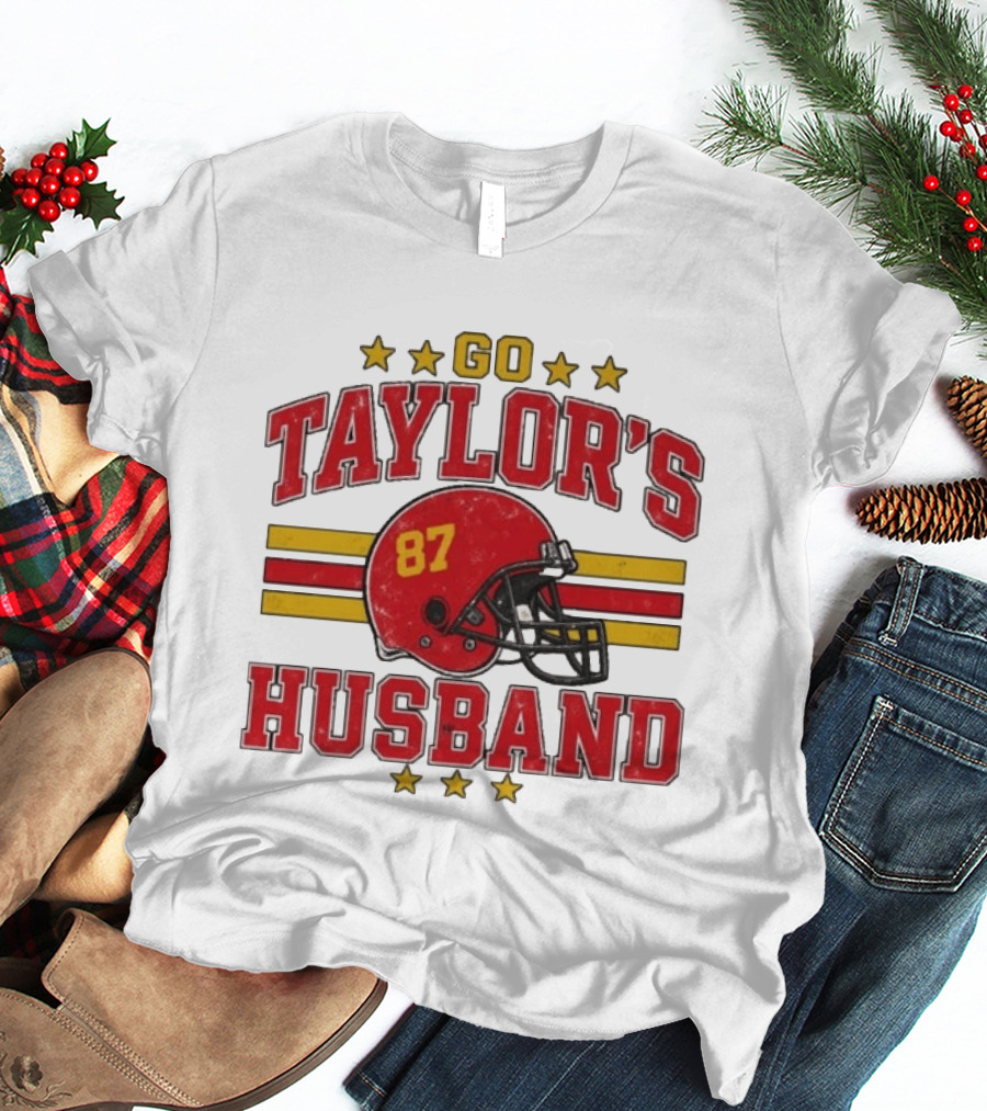 Go Taylor's Husband Football Helmet 87 Stars T-Shirt