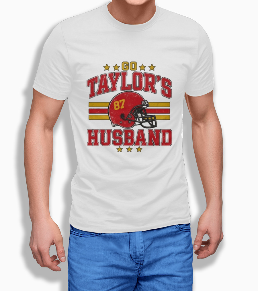 Go Taylor's Husband Football Helmet 87 Stars T-Shirt