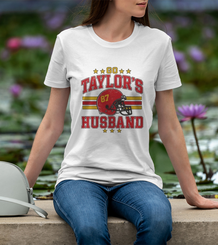 Go Taylor's Husband Football Helmet 87 Stars T-Shirt