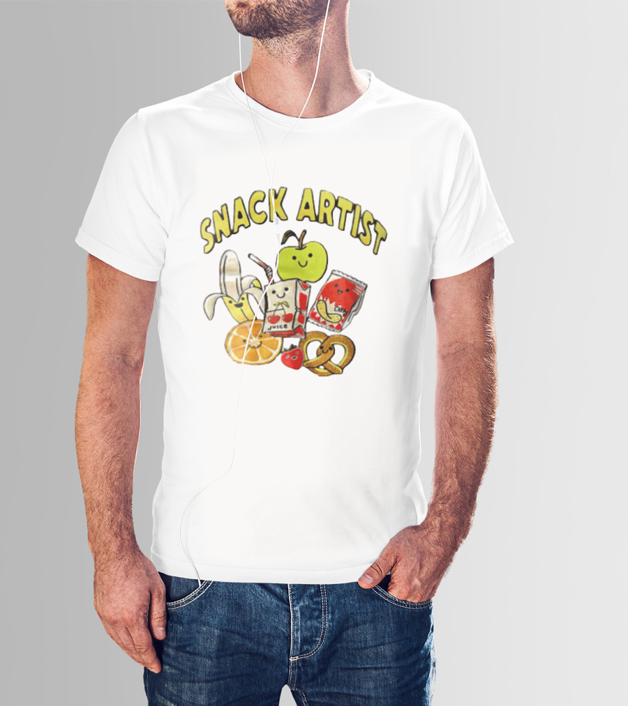 Snacks Juice Banana Apple Chips Pretzel Orange Cartoon T-Shirt