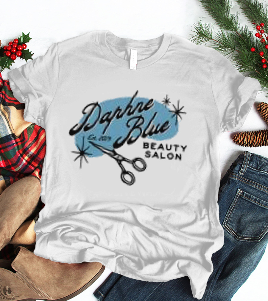 Daphne Blue Beauty Salon Est. 1983 Scissors Stars T-Shirt