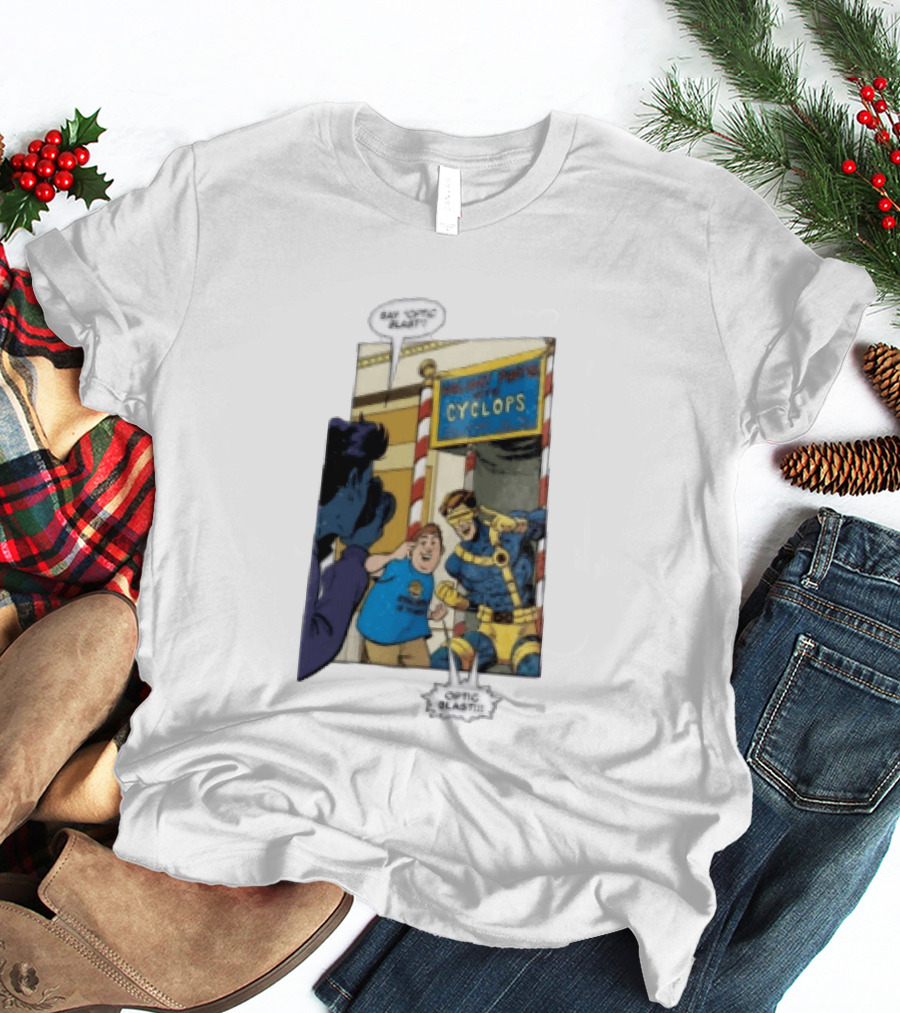 Cyclops Optic Blast Pose Comic Panel Marvel X Men Humor T-Shirt