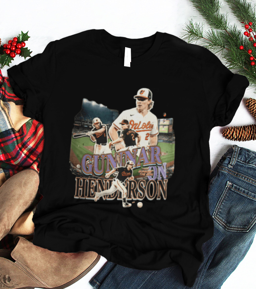 Baltimore Orioles Gunnar Henderson The Gun Baseball Player Action Shots T-Shirt