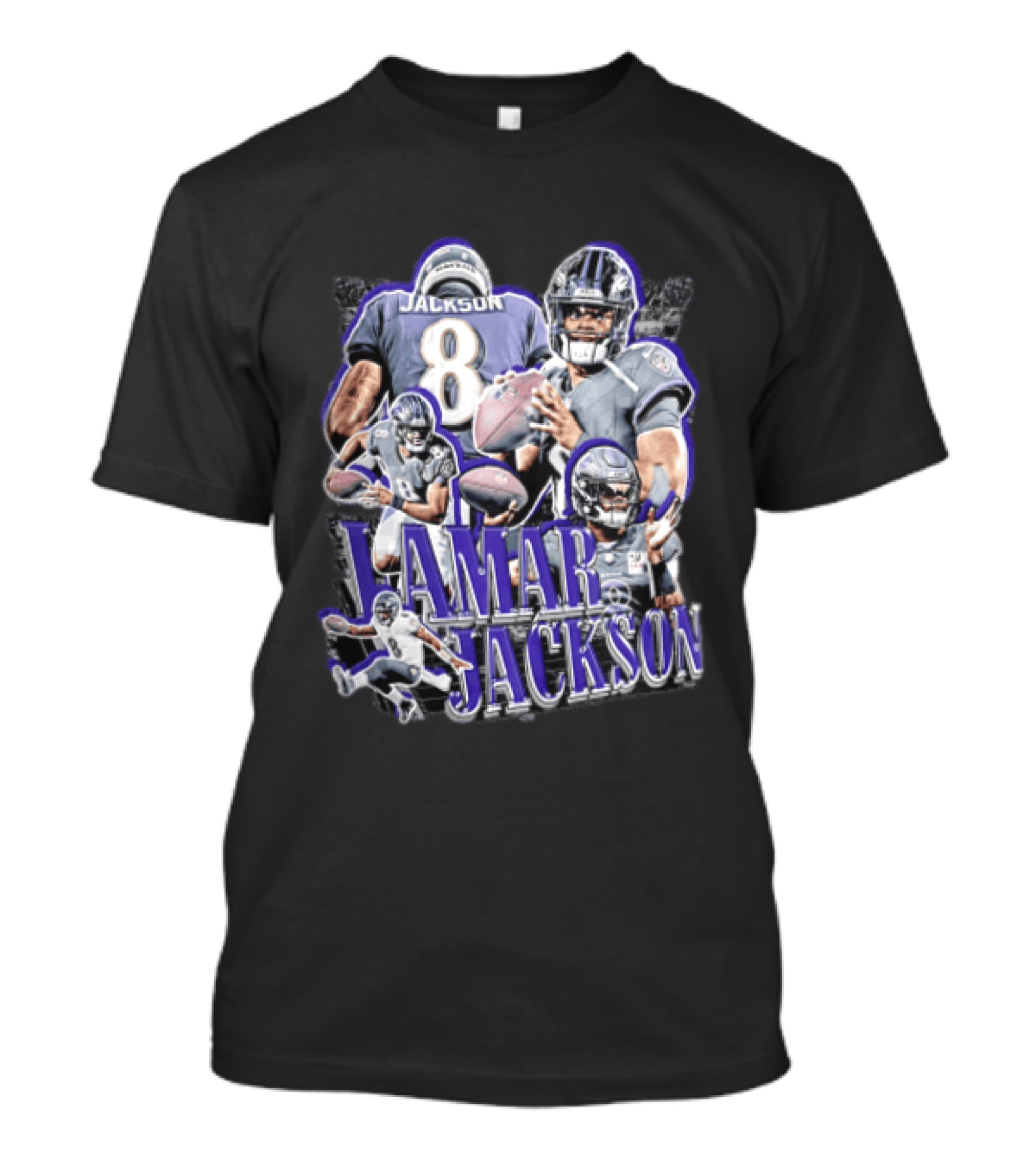 Lamar Jackson Baltimore Ravens Football Collage Action Poses T-Shirt