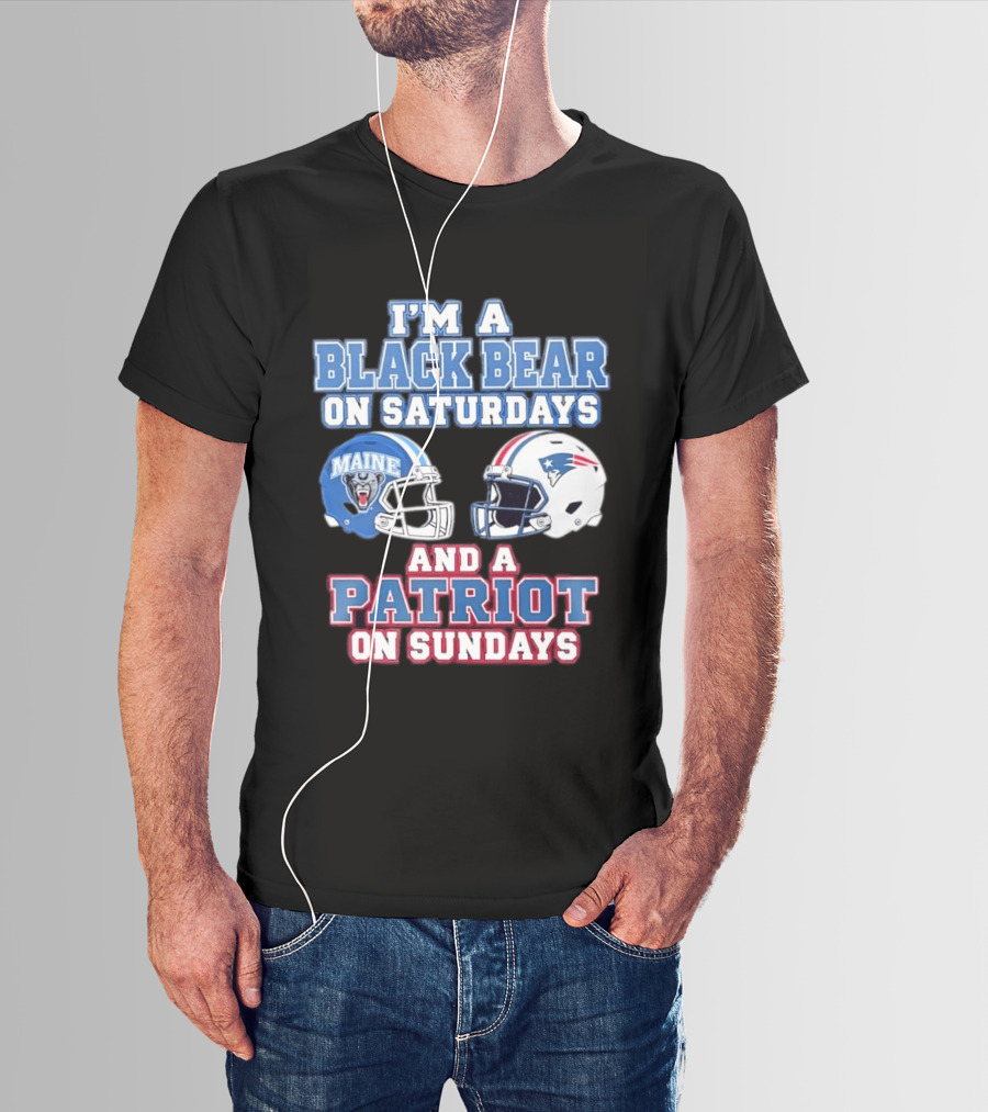 I'm A Black Bear On Saturdays Maine And A Patriot On Sundays T-Shirt