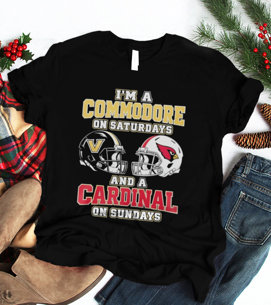 I'm A Commodore On Saturdays And A Cardinal On Sundays Football Helmets T-Shirt