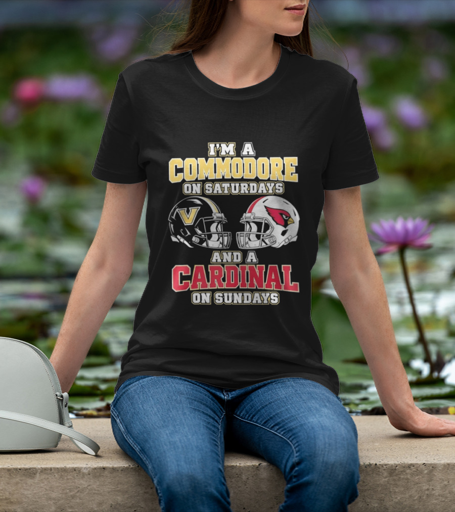 I'm A Commodore On Saturdays And A Cardinal On Sundays Football Helmets T-Shirt