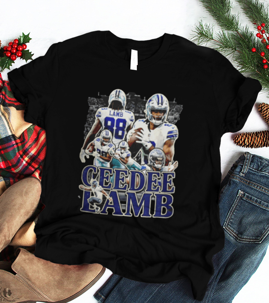Dallas Cowboys Ceedee Lamb 88 NFL Football Multiple Action Poses T-Shirt