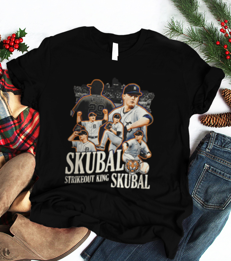Detroit Tigers Skubal Strikeout King Baseball Pitcher Tiger T-Shirt