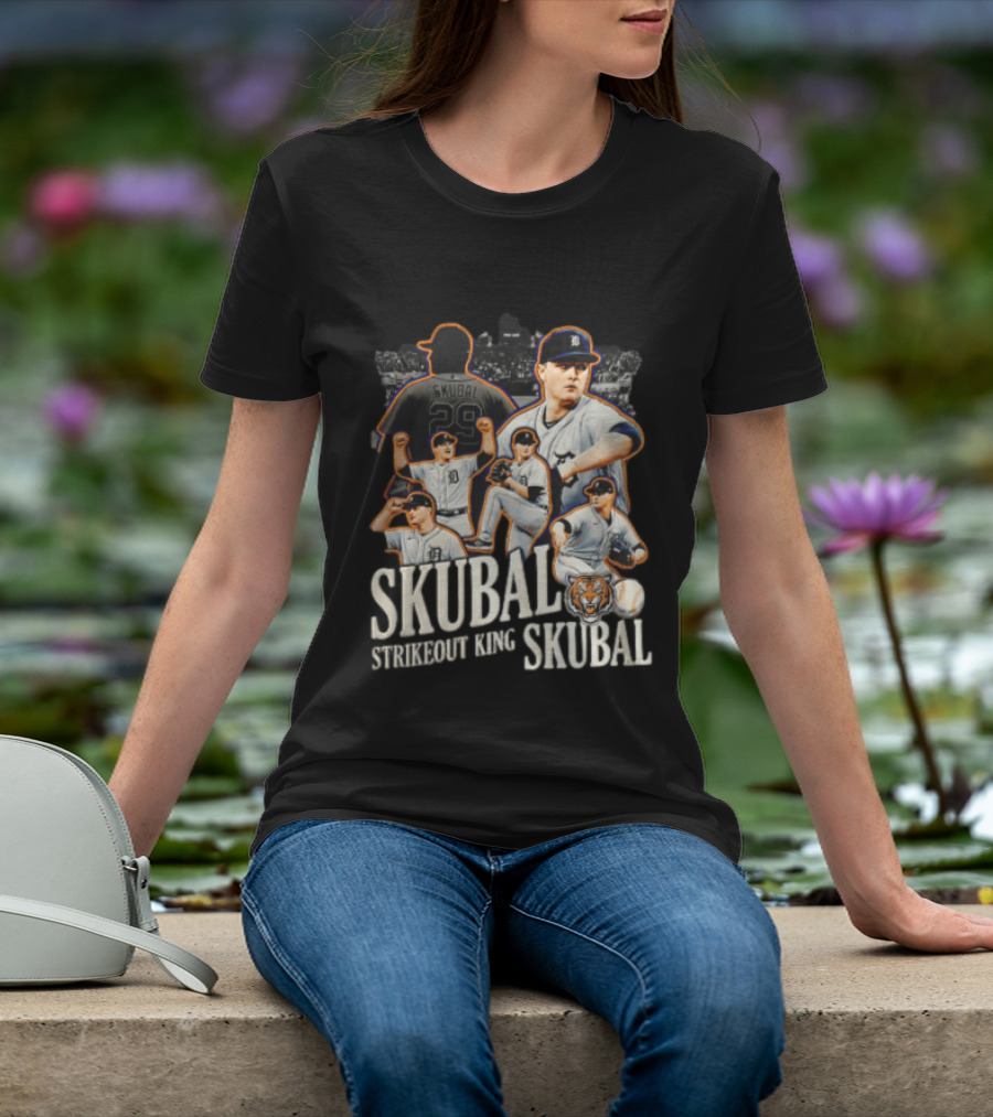 Detroit Tigers Skubal Strikeout King Baseball Pitcher Tiger T-Shirt