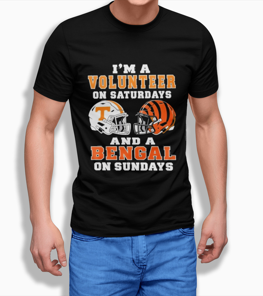 Volunteer On Saturdays Bengal On Sundays Football Helmets T-Shirt
