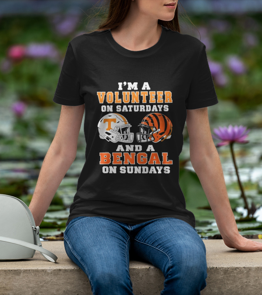 Volunteer On Saturdays Bengal On Sundays Football Helmets T-Shirt