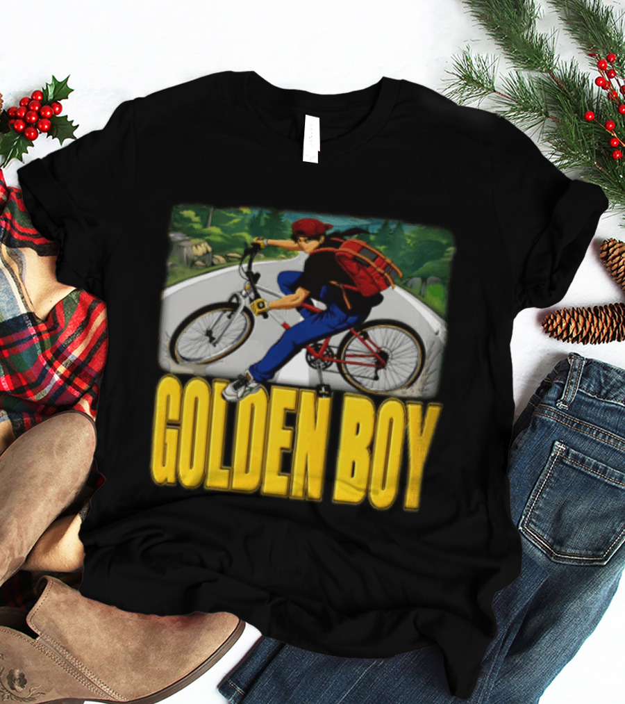 Golden Boy Kintaro Oe 1995 2025 Anime Boy Riding Bicycle Backpack T-Shirt