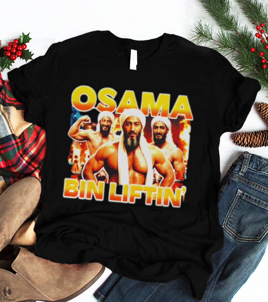 Osama Bin Liftin' Muscular Trio With Turbans And Explosive T-Shirt