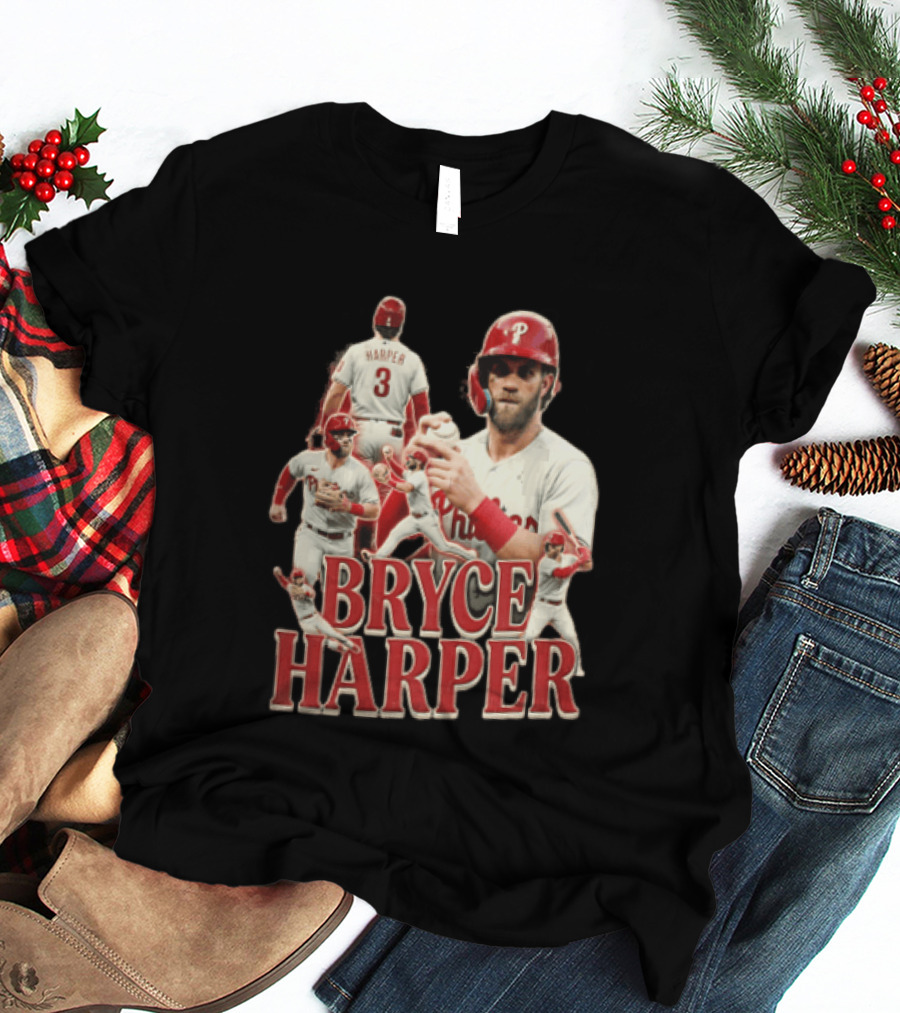 Philadelphia Phillies Bryce Harper Baseball Poses Vintage Look T-Shirt