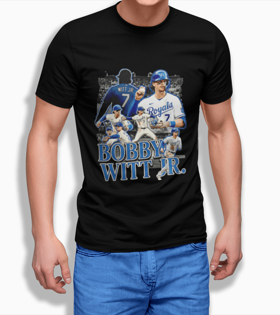 Kansas City Royals Bobby Witt Jr Multiple Poses Collage T-Shirt
