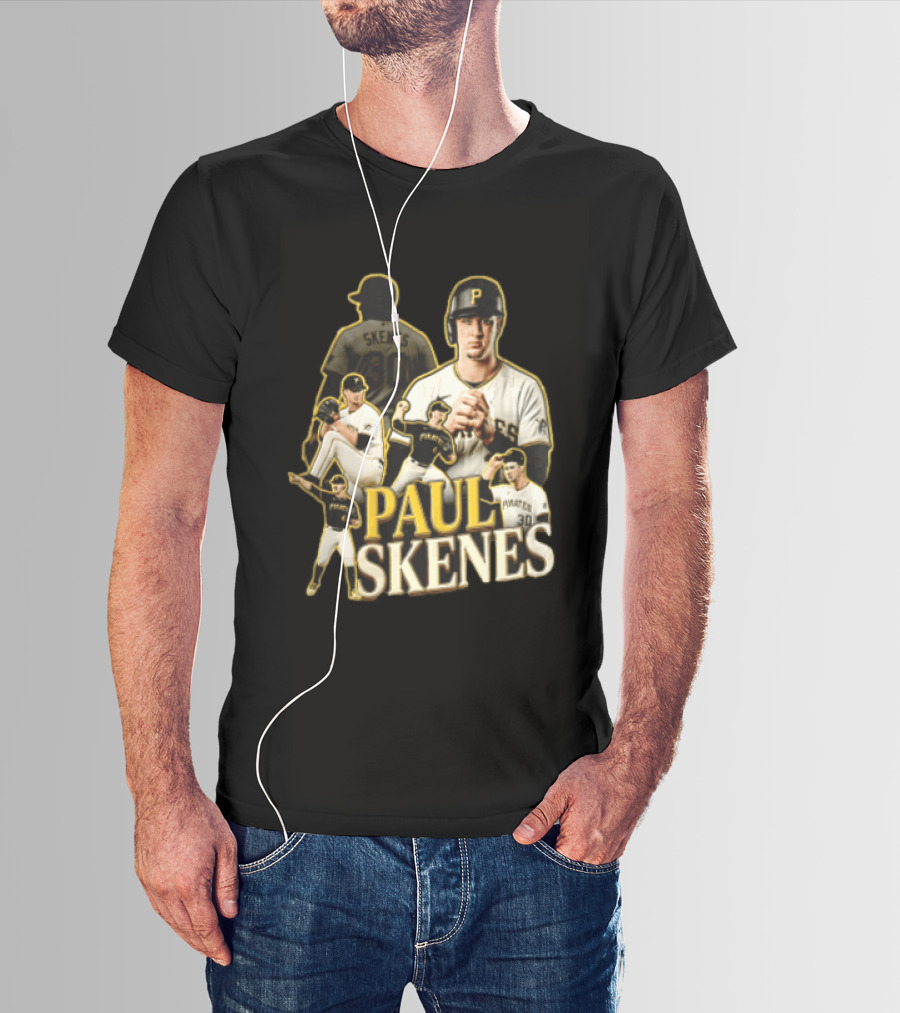 Pittsburgh Pirates Paul Skenes Jersey Pitching Fielding Action T-Shirt