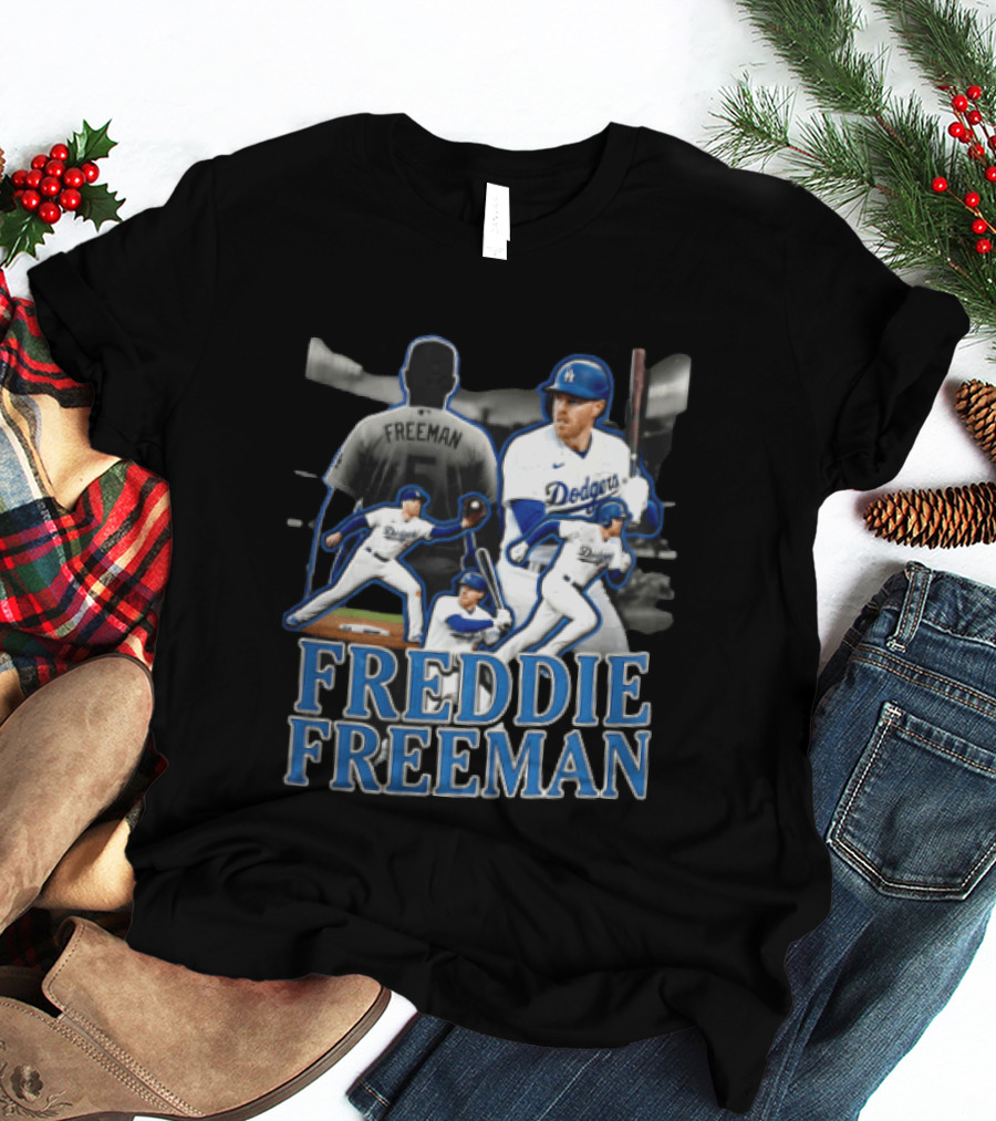 Los Angeles Dodgers Freddie Freeman Baseball Player Action Shots T-Shirt