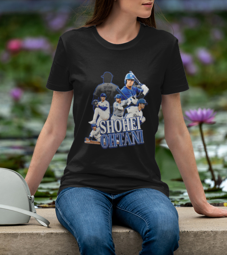 Los Angeles Dodgers Shohei Ohtani Baseball Player Collage T-Shirt