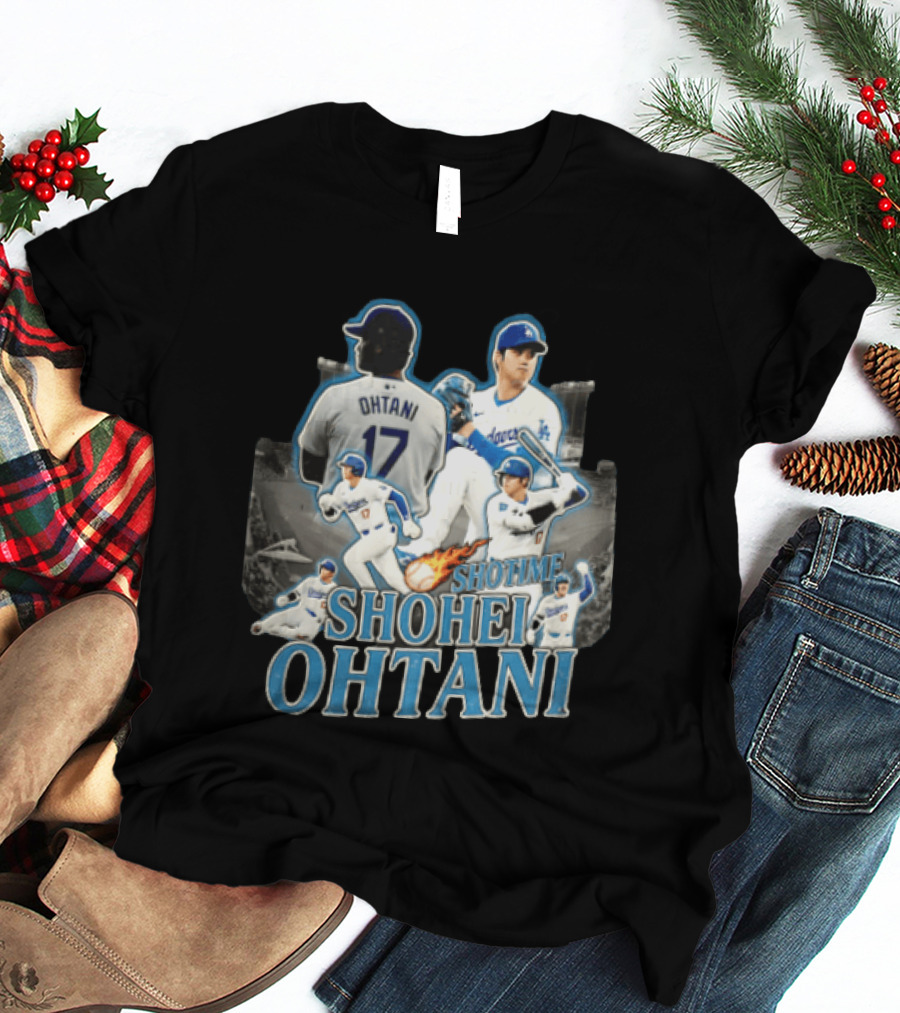 Los Angeles Dodgers Shohei Ohtani Shotime Multiple Baseball Poses T-Shirt