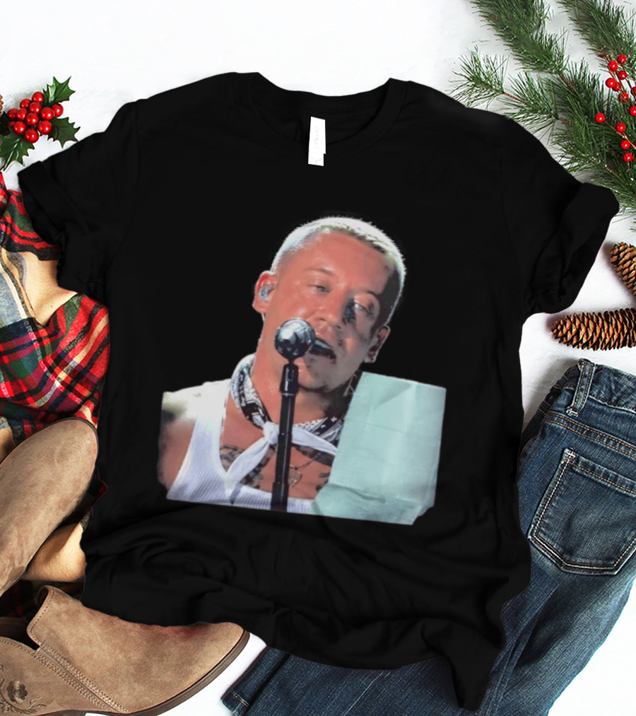 Macklemore White Bandana Performance Look Rapper T-Shirt