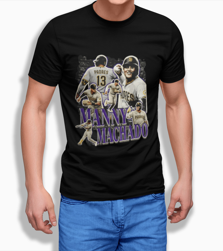 Manny Machado San Diego Padres MLB Baseball Star Player Collage T-Shirt