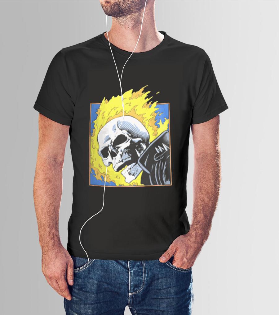 Marvel Ghost Rider Flaming Skull 1976 Comic Cover T-Shirt
