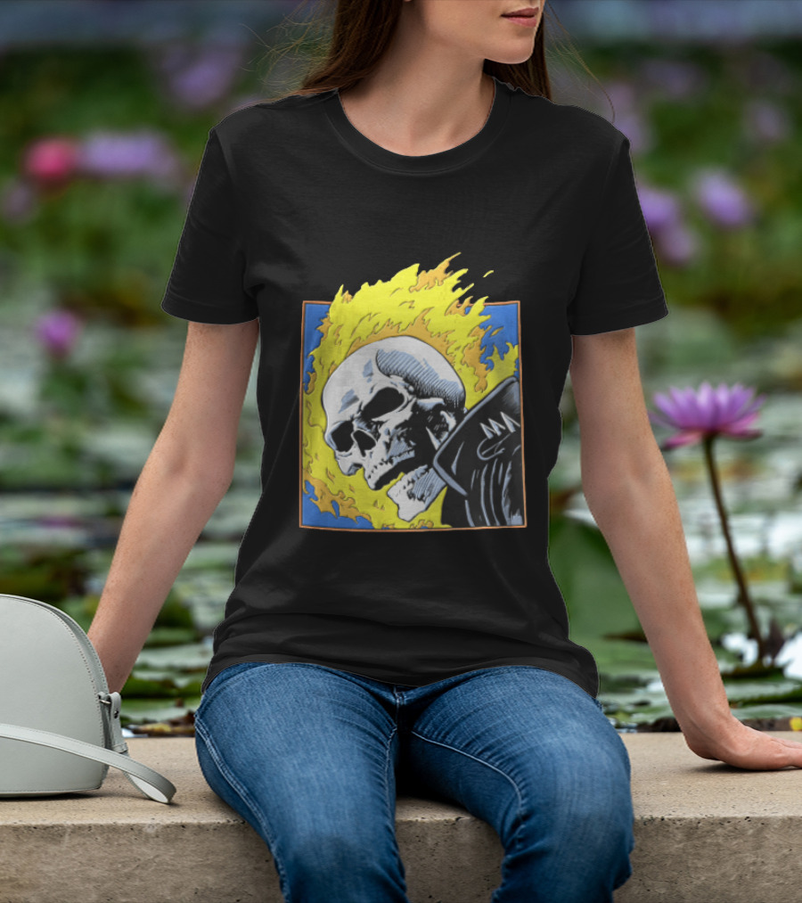 Marvel Ghost Rider Flaming Skull 1976 Comic Cover T-Shirt