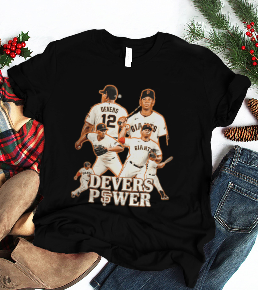 San Francisco Giants Devers Power Baseball Player Action Poses T-Shirt