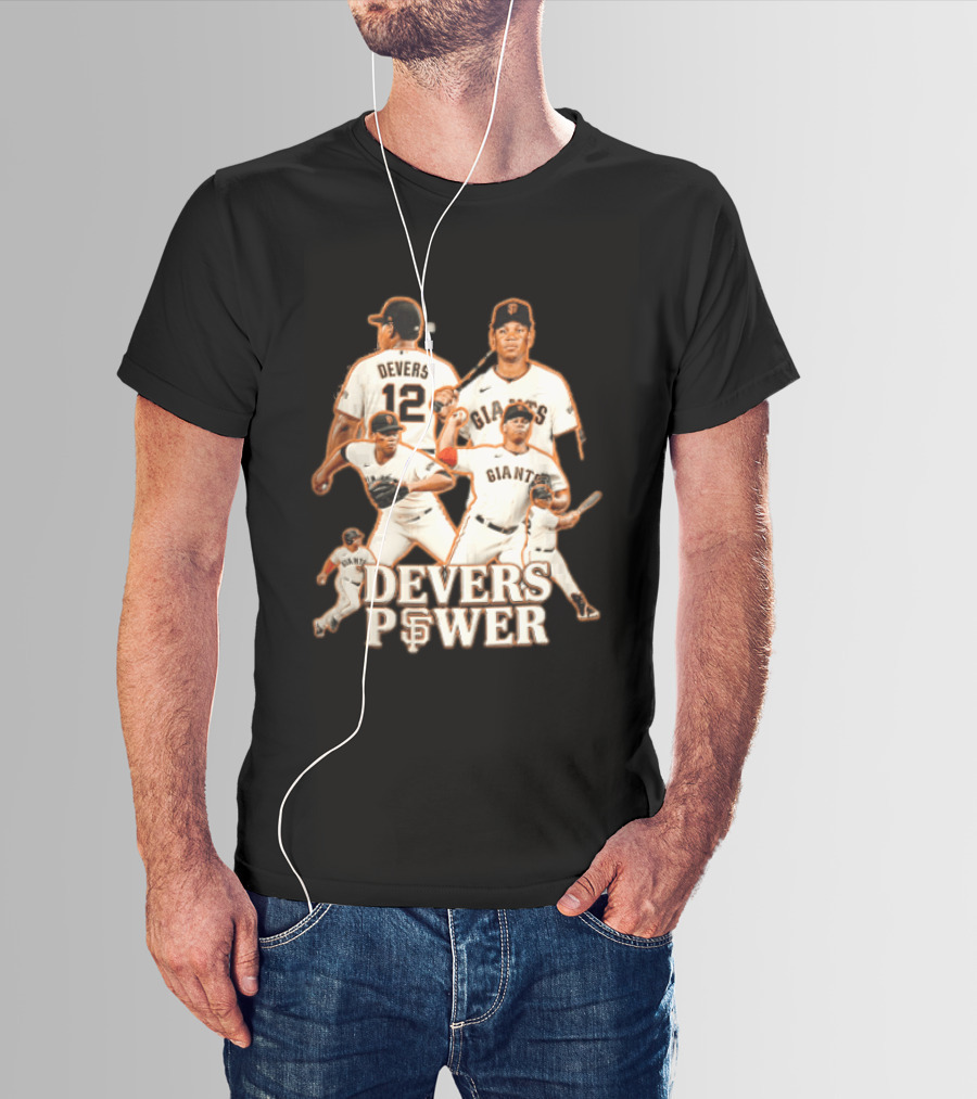 San Francisco Giants Devers Power Baseball Player Action Poses T-Shirt