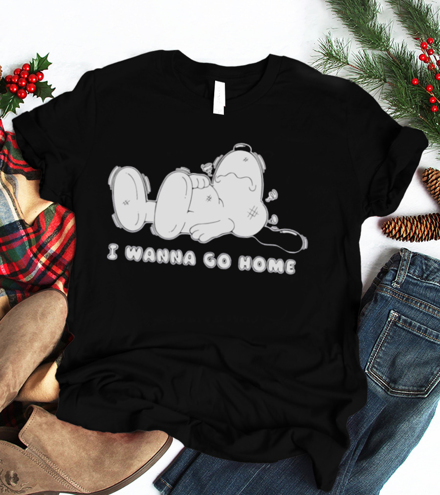 Peanuts Snoopy I Wanna Go Home Charlie Brown T-Shirt