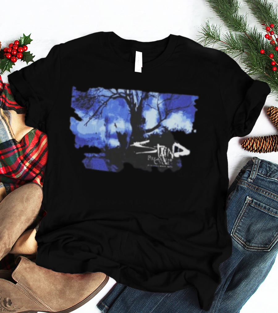 Staind Break The Cycle 2026 25th Anniversary Tour Tree Blue T-Shirt