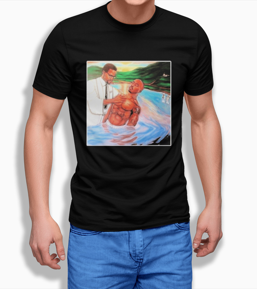 Tupac Shakur Baptism Imagery With Spiritual Symbolism T-Shirt