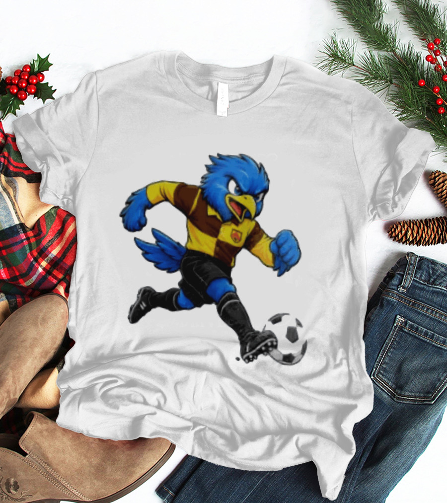 Cardiff Riverside Football Bluebird Mascot Soccer Player T-Shirt