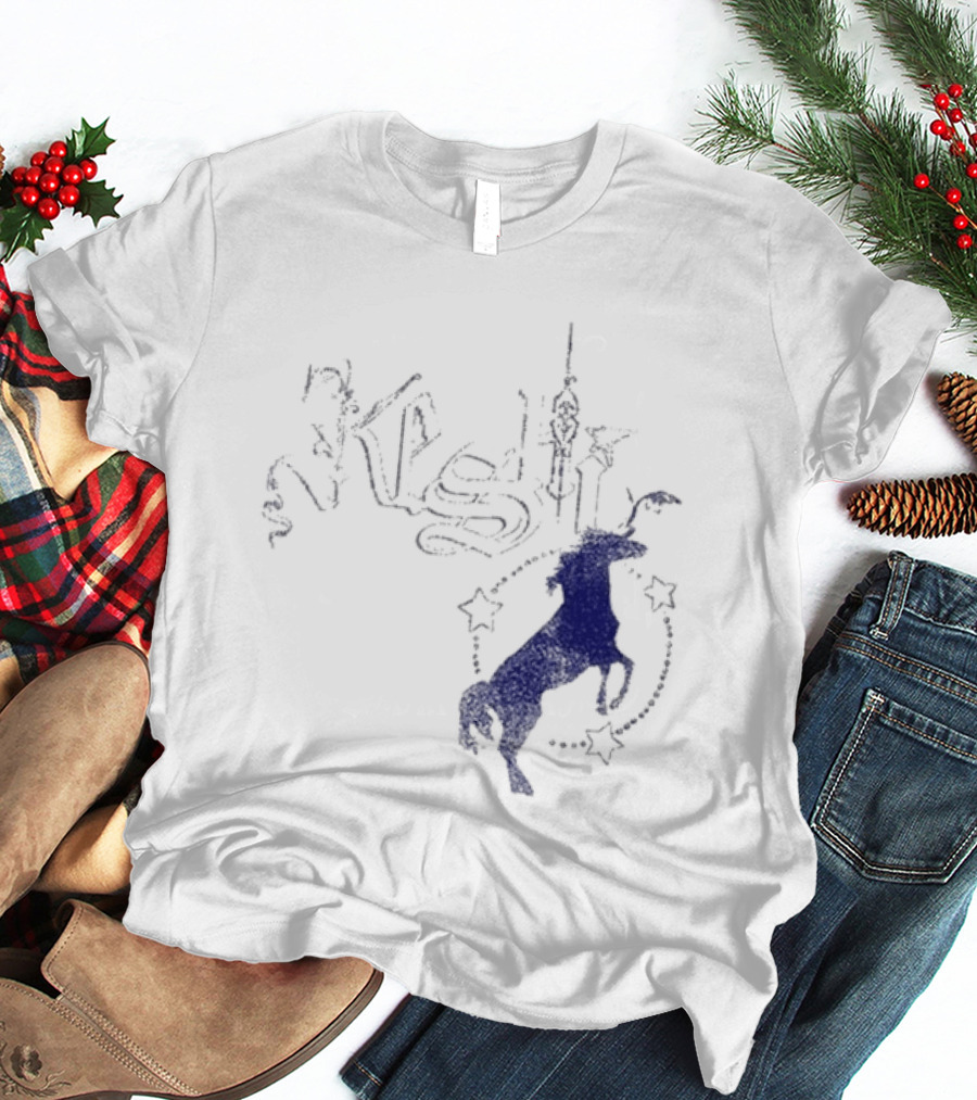 Keshi Stallion Star Circle Horse Blue T-Shirt