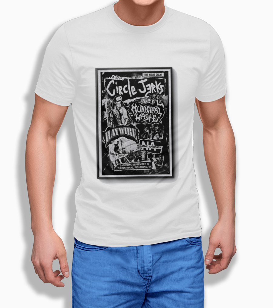 Circle Jerks Municipal Waste Haywire Negative Approach One Night Only Sep 19 2026 The National Richmond VA T-Shirt