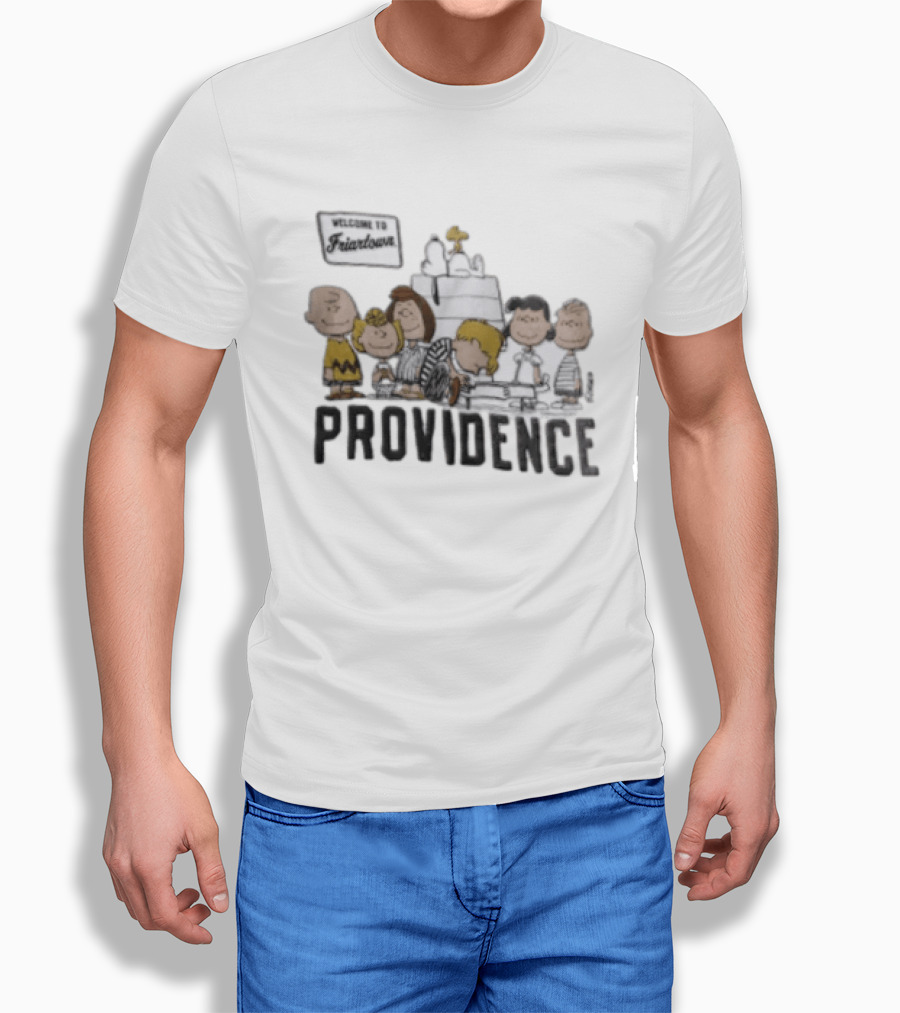 Peanuts X Providence Welcome To Friartown Charlie Brown Snoopy Woodstock Lucy Linus T-Shirt