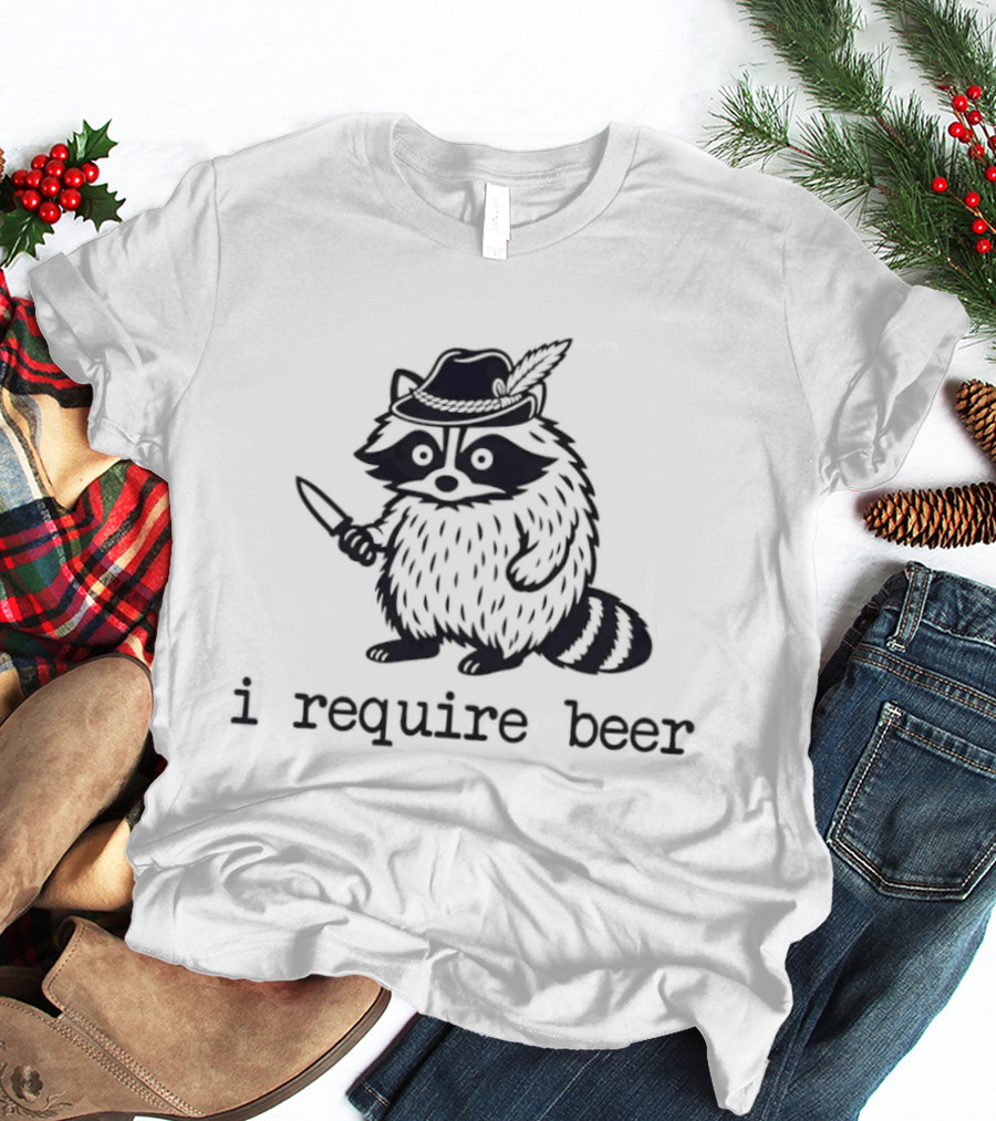 Raccoon With A Knife I Require Beer Animal Hat T-Shirt